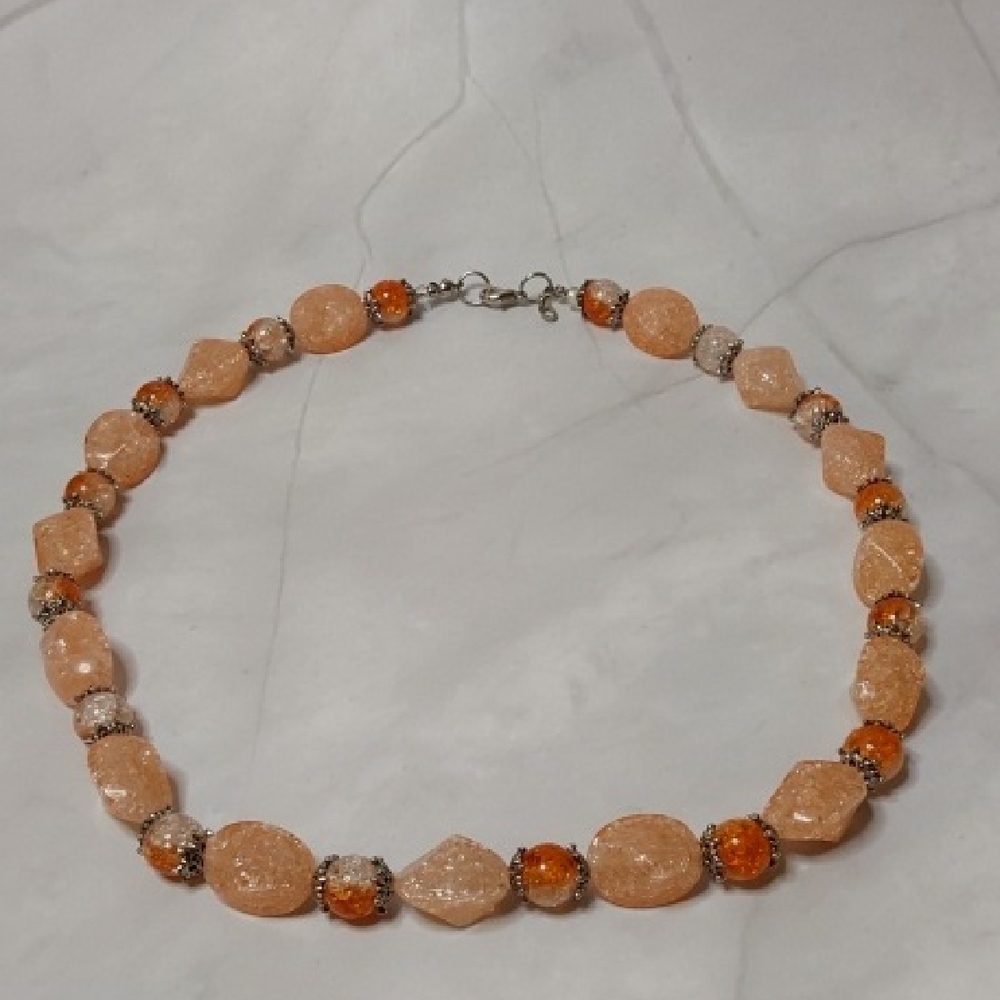 Chic Peach Beaded Necklace - NWOT
